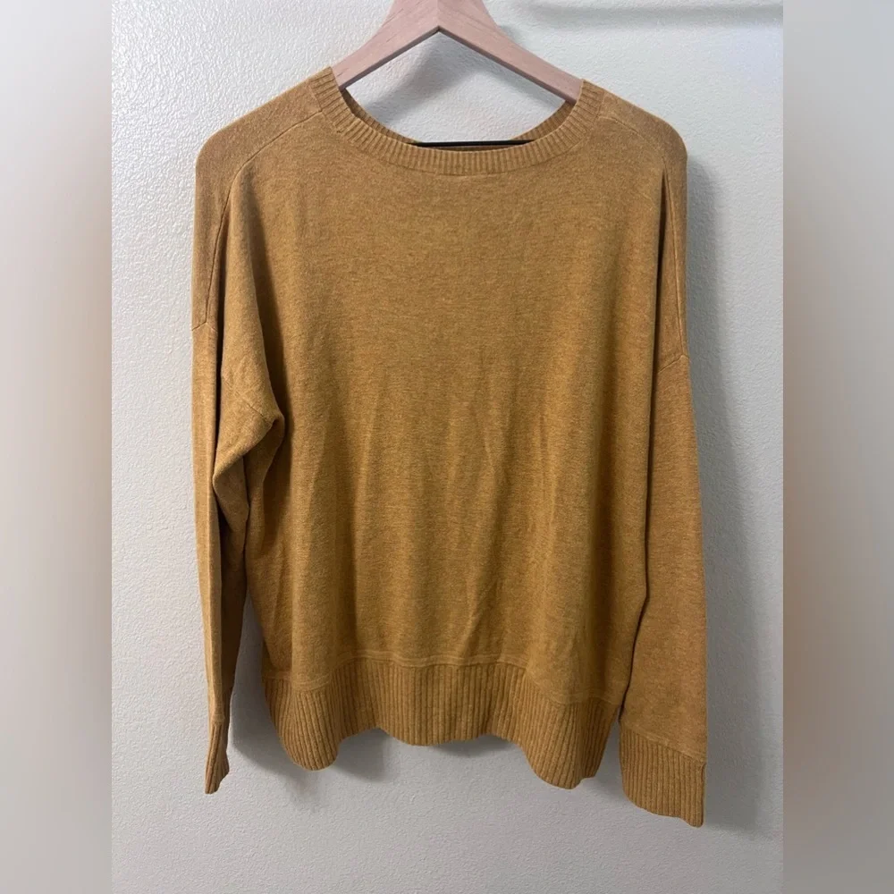 EILEEN FISHER Arnica Sweater Womens Size Medium Golden Yellow Slouchy - Picture 1 of 3